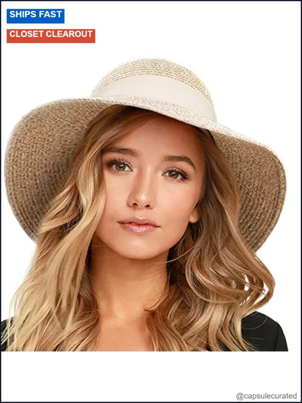 FURTALK Women's Foldable Paper Straw Wide Brim Sun Hat with UV Protection and